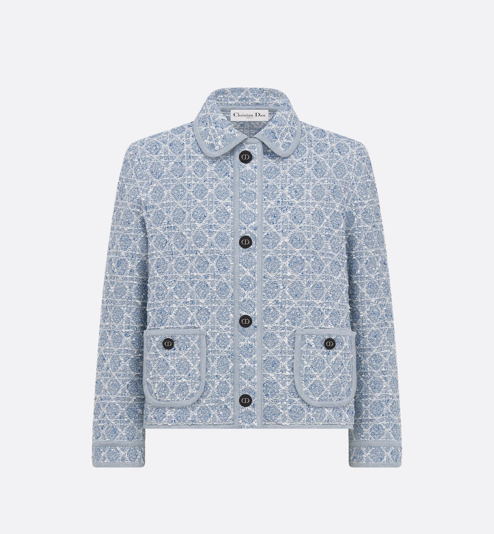 Macrocannage Jacket Beige Cotton-Blend Tweed Knit | DIOR