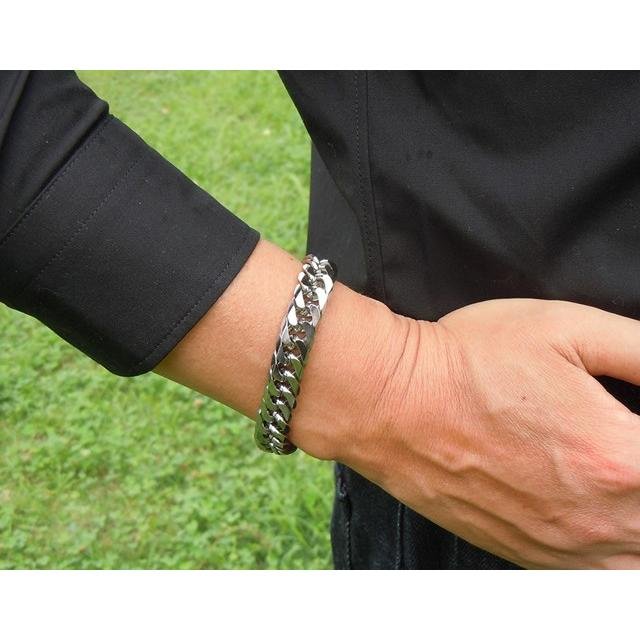 超極太12mm幅 純チタン 喜平 ブレスレット チェーン 19-24cm メンズ