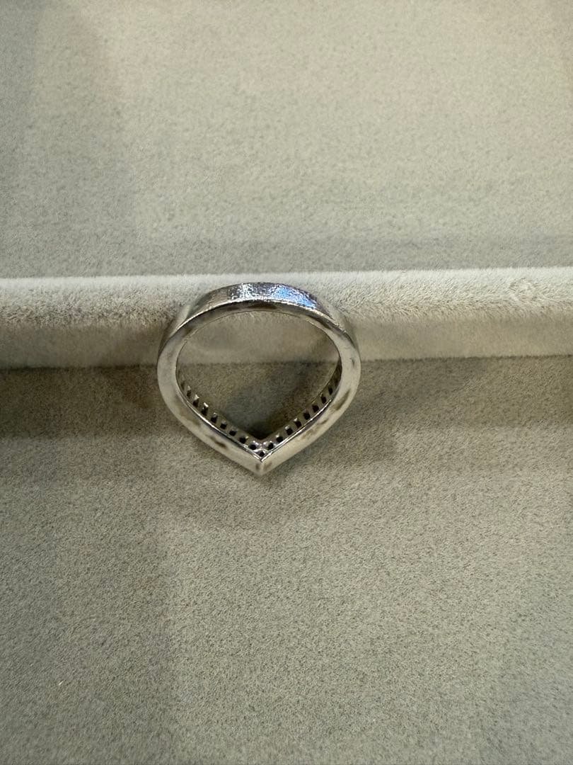 ノーブランド　K18 ホワイトゴールド　V字ダイヤリング　指輪　4g 0.3ct